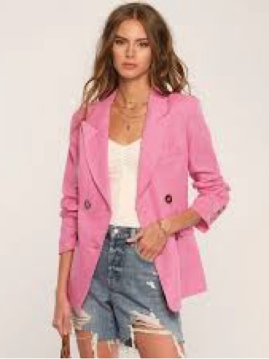 Heartloom Jackets & Blazers - Heartloom Double-Breasted Pink Blazer